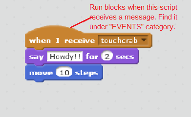 Script for crab sprite